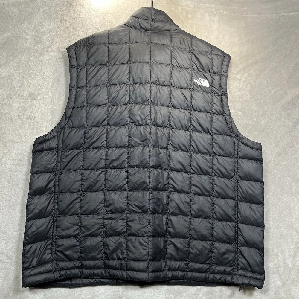 The North Face Thermoball Vest Mens 2XL Black Quilted Puffer Full Zip